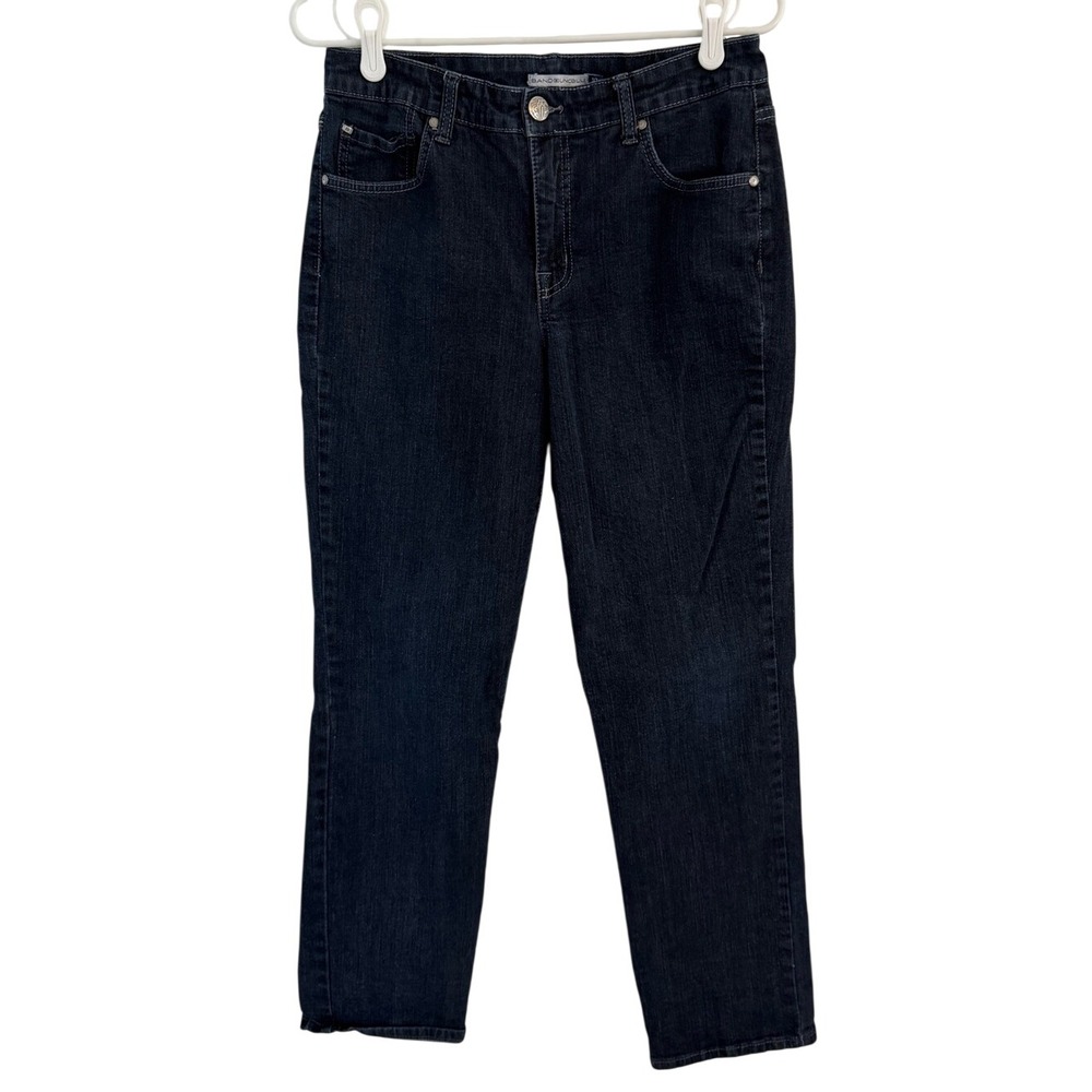 Bandolino Blu Mandie Premium Y2K Embroidered Jeans Size 10 Dark Wash